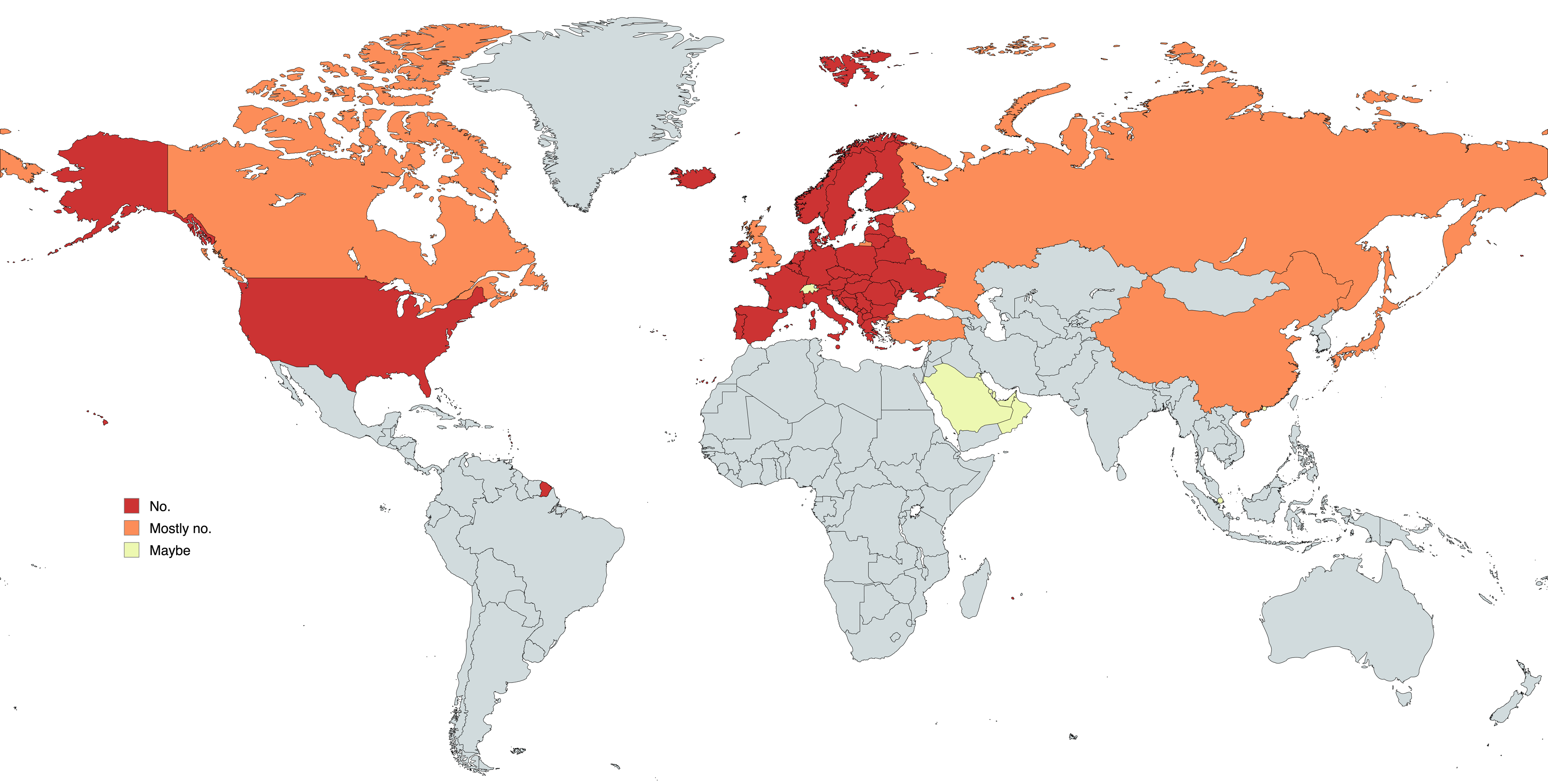 Figure 2: Where neoeurodollars might (not) be based in